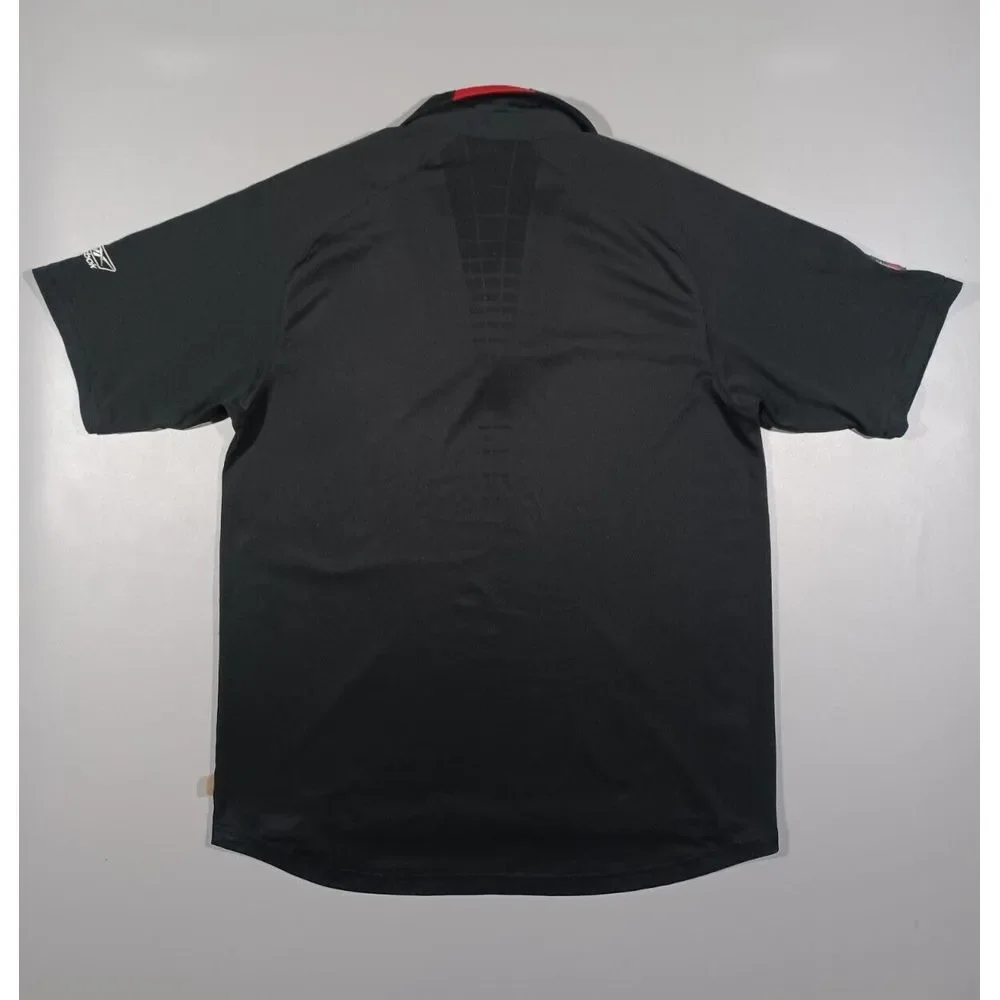 Atlanta Falcons Shirt Mens‎ M Black 1/4 Zip Polo Reebok Embroidered Logo